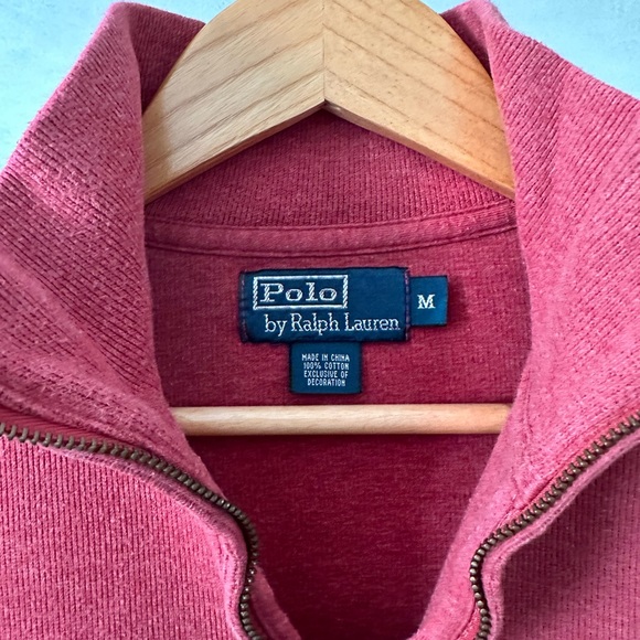 Light Red Polo Quarter Zip - Picture 3 of 3